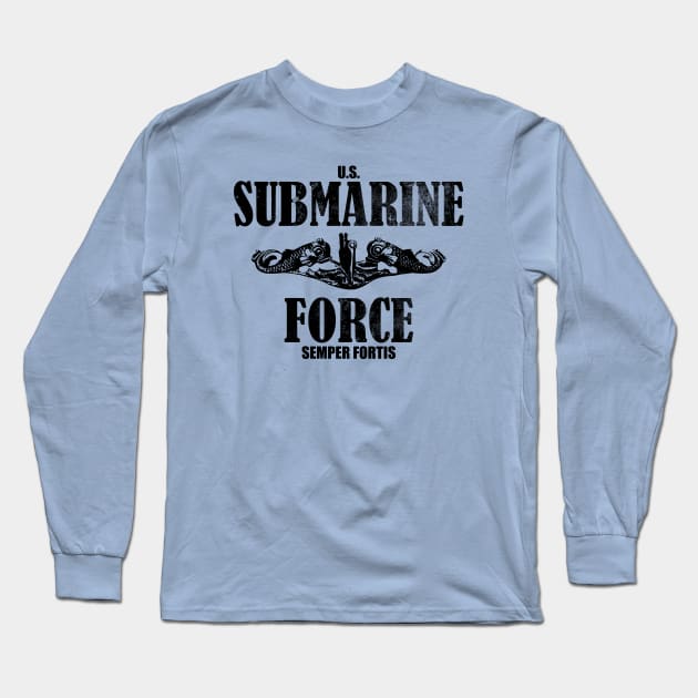 U.S. Submarine Force (distressed) Long Sleeve T-Shirt by TCP